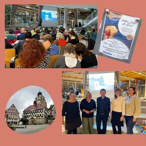 Eine Collage mit Impressionen einer Veranstaltung und des Marktes der Stadt Herrenberg.